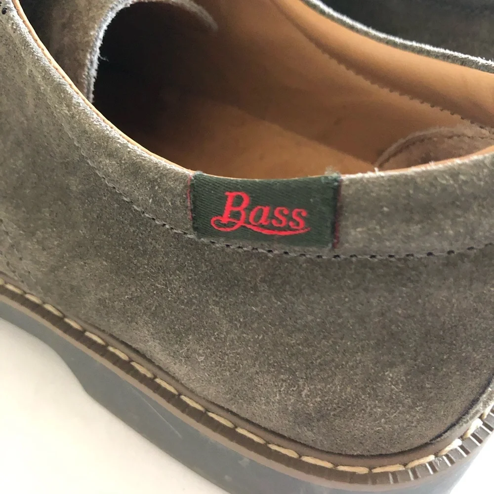 G.H. Bass & Co. Pasadena Grey Suede Derby Shoes Leather Upper Mens Size 7.5M